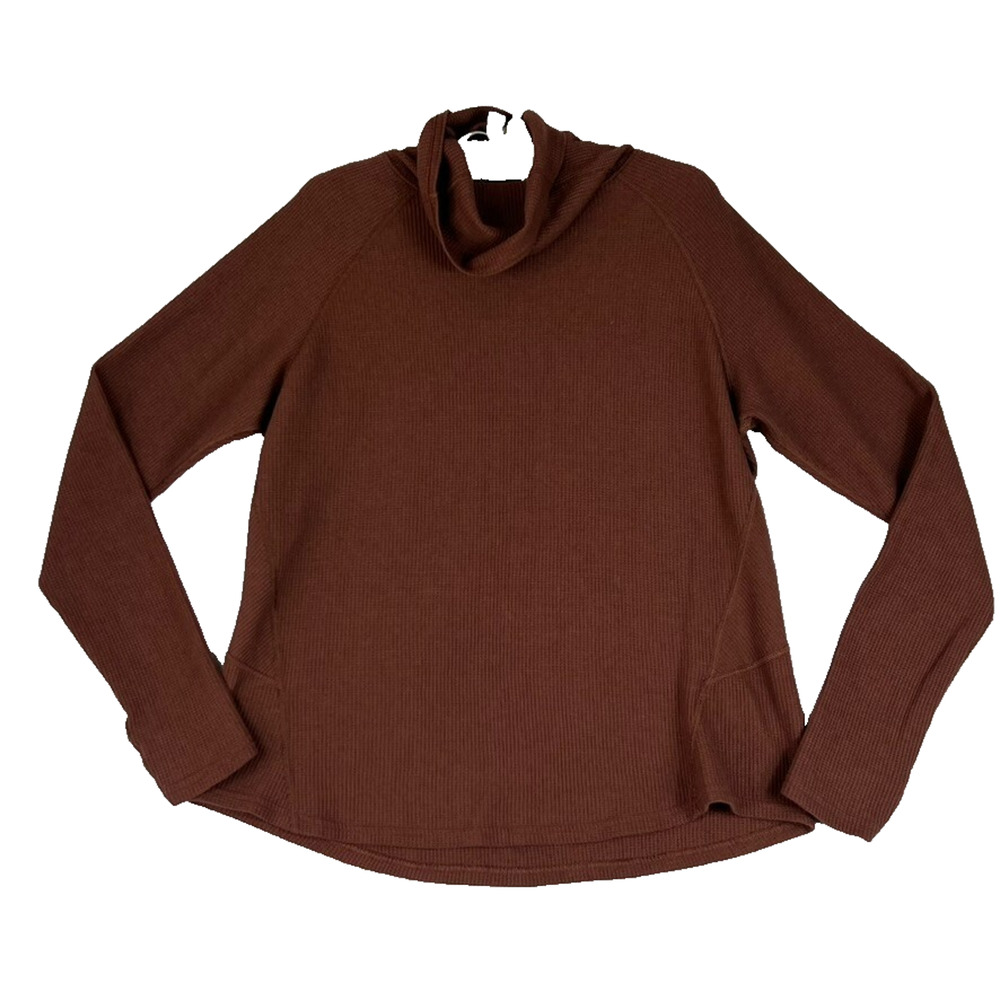 Kuhl Long Sleeve Women's Size L Petra Turtleneck Brick Brown Waffle Knit Top